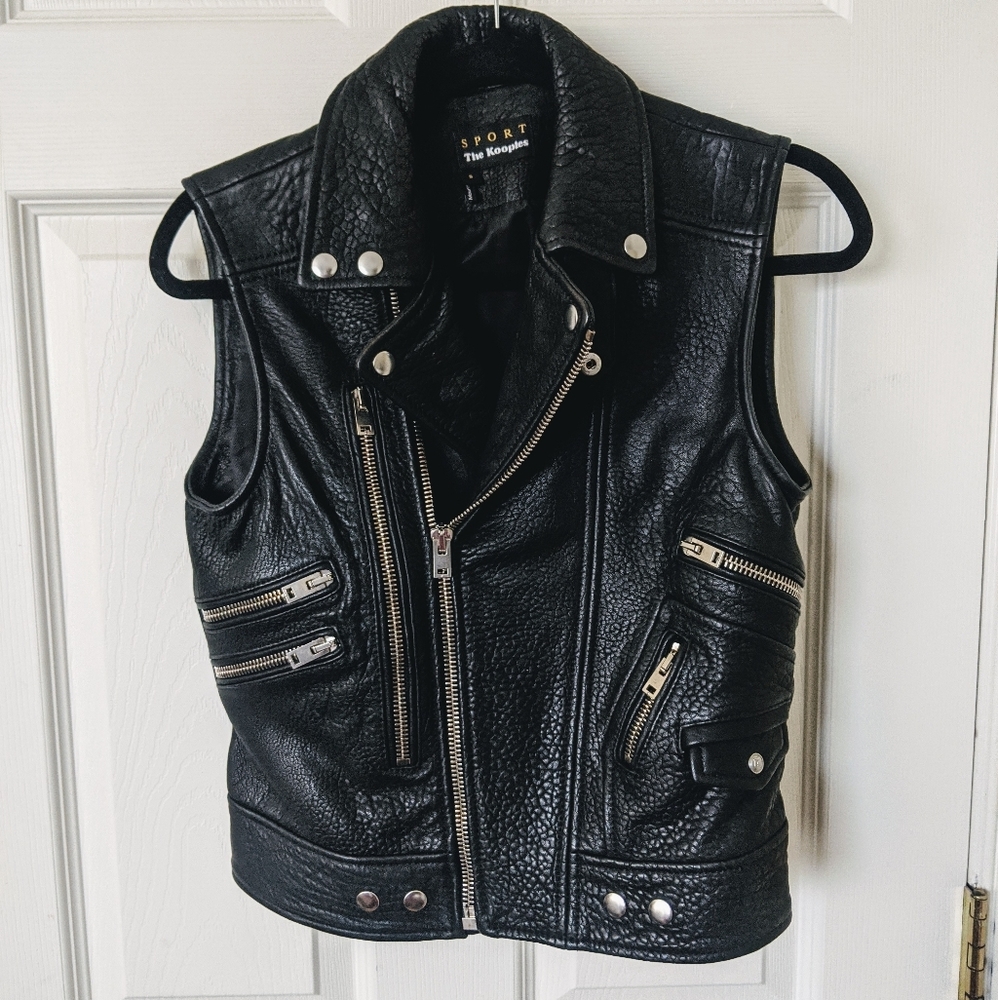 Sport The Kooples Sleeveless Leather Moto Vest
